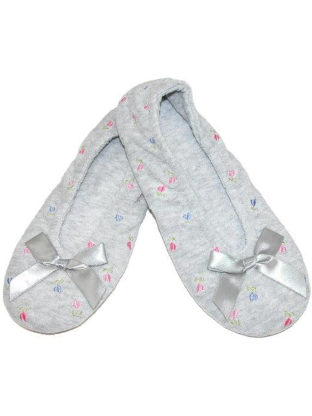 Isotoner  Women's Embroidered Terry Ballerina Slippers  Women Size L (8-9)   New